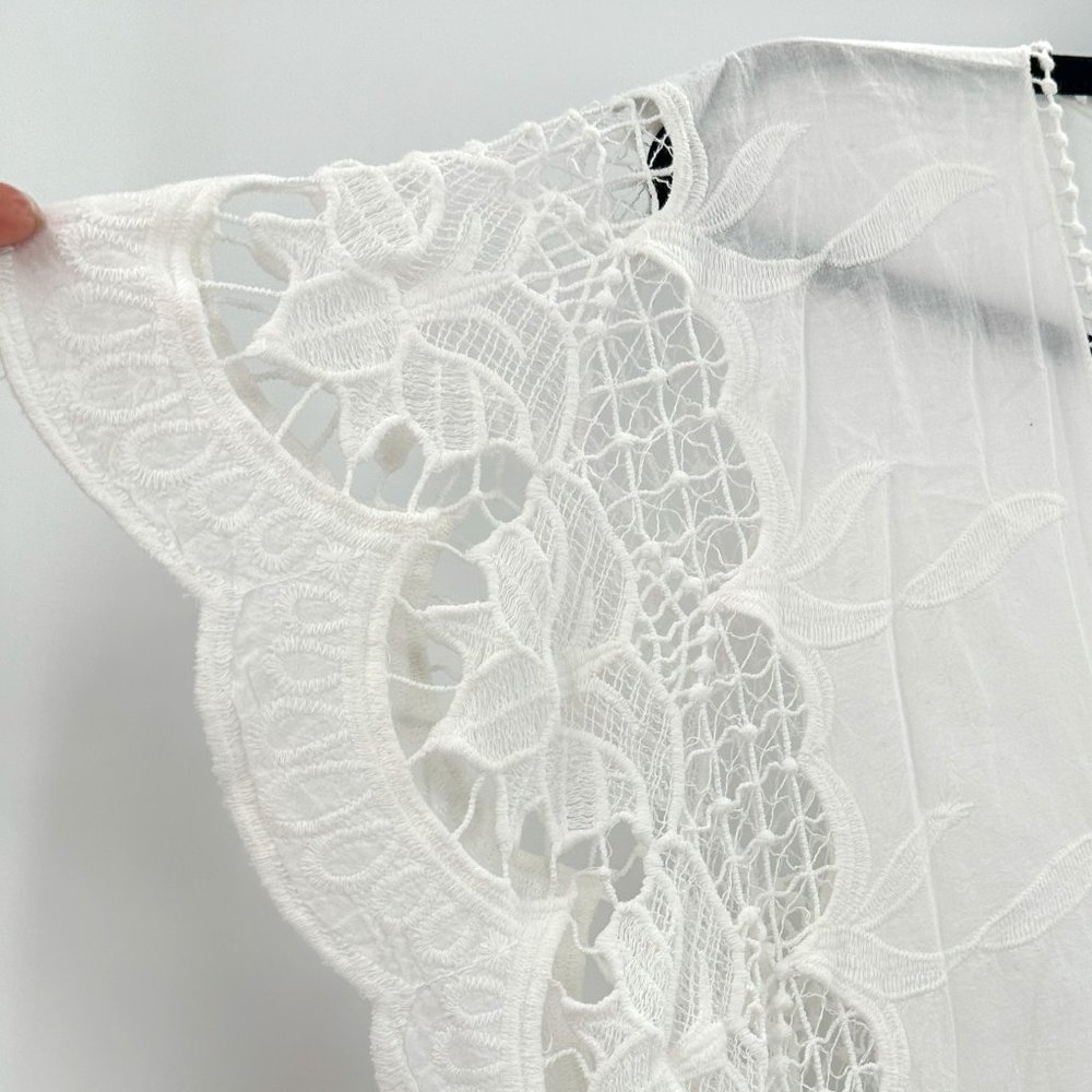 FARM Rio White Tiered Lace Midi Dress - Picture 7 of 15
